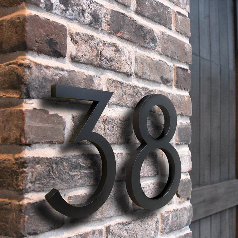 15 cm Big Black House Number Floating Sign Modern Door Numbers Building Signage Outdoor Huisnummer Numeros Casa Address BO