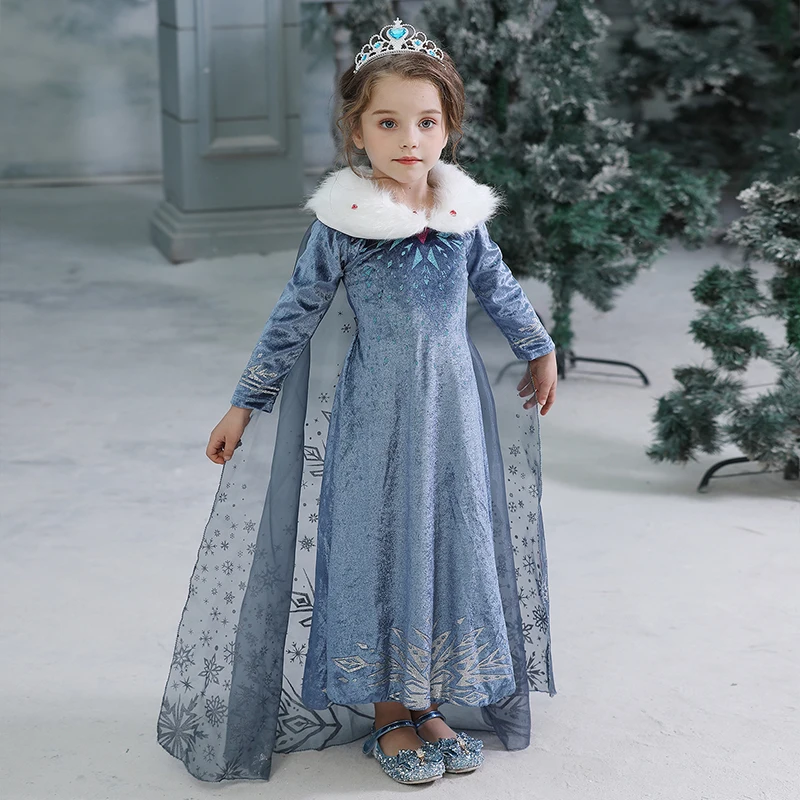 2020 Winter Elsa Dress For Girls Halloween Girl Cosplay Party Christmas Costume Princess Kids Anna Clothes | Детская одежда и