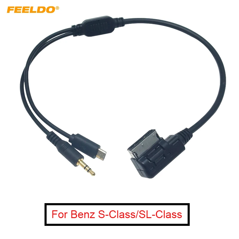 FEELDO 1 шт. аудио автомобиля Музыка AMI/MDI интерфейс до 3 5 мм Мужской Micro USB AUX кабель для