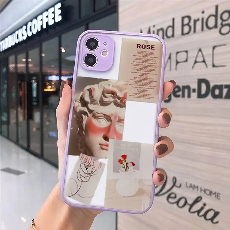 

Unique David Clear art Phone Cases matte transparent For iphone 7 8 11 12 plus mini x xs xr pro max cover