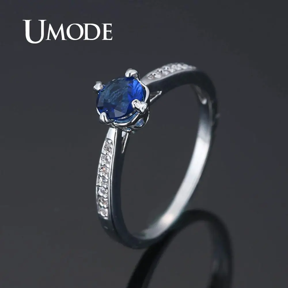 UMODE, простые обручальные кольца, Аутентичные, Круглые, циркониевые, Кристальные, кольца на палец для женщин, девушек, свадебные, оригинальные ювелирные изделия, подарки UR0597