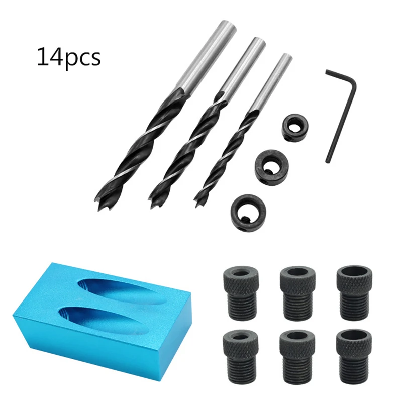 

Woodworking Drill Hole Locator 15 Degree Pocket Hole Screw Jig Woodworking Guide Drilling Angle Tool Kit
