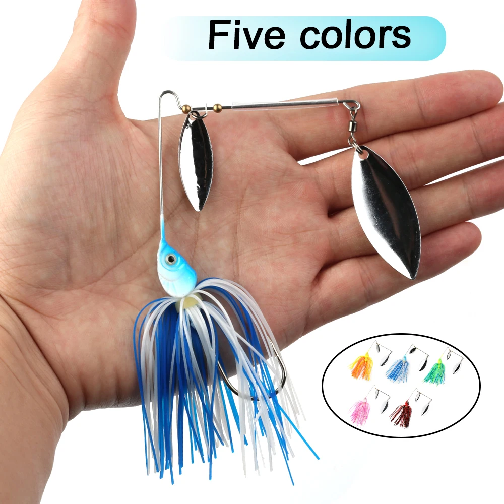 

DONQL 1Pc Sequin Beard Rubber Tassels Bait Wobbler Spinners Spoon Fishing Lure Artificial Metal Jigging Hard Bait Fishing Tackle