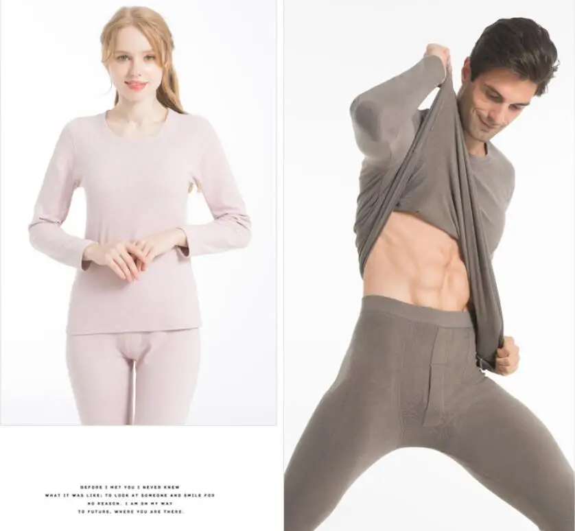 Нижнее белье зимнее теплое Ropa Termica Mujer мужское термобелье женский костюм с начесом длинный рукав термо рубашка кальсоны