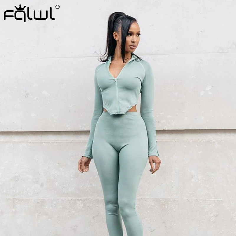 FQLWL летний комплект из двух предметов для фитнеса женский костюм одежда