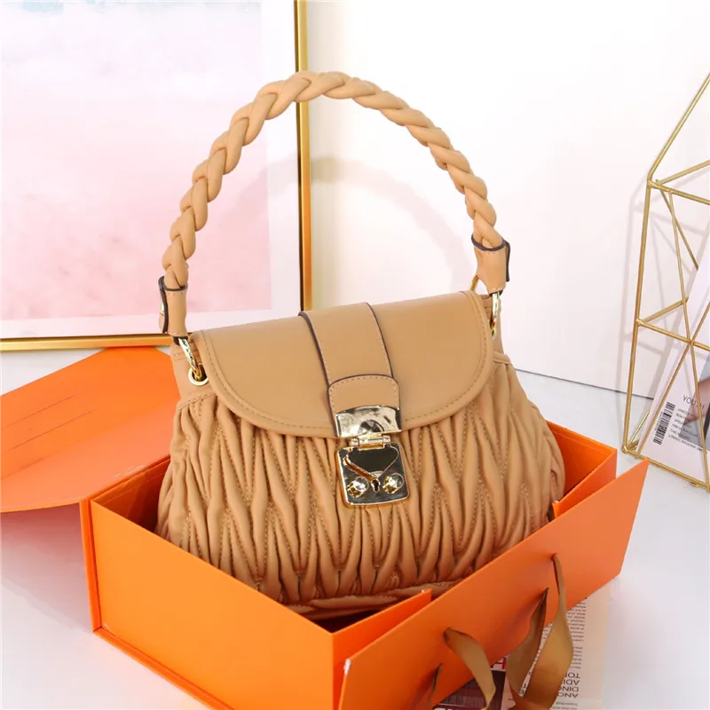

2021 New Female Pleated Single-shoulder Messenger Bag High Quality Luxury Fashion Women Purse and Handbags Famous Designer Bags