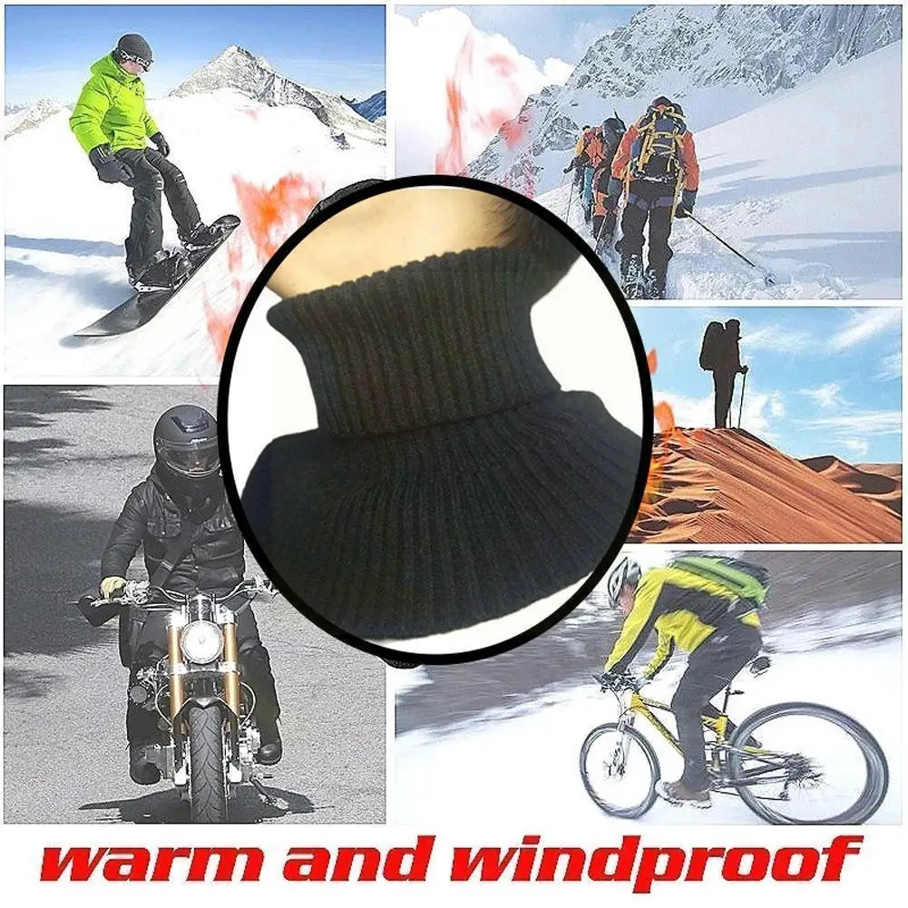 

Men Fake Collar Scarf Men Elastic Fake Turtleneck Ribbed Knitted Wrap Shirt Warm Windproof Collars Scarves Winter Detach Collar