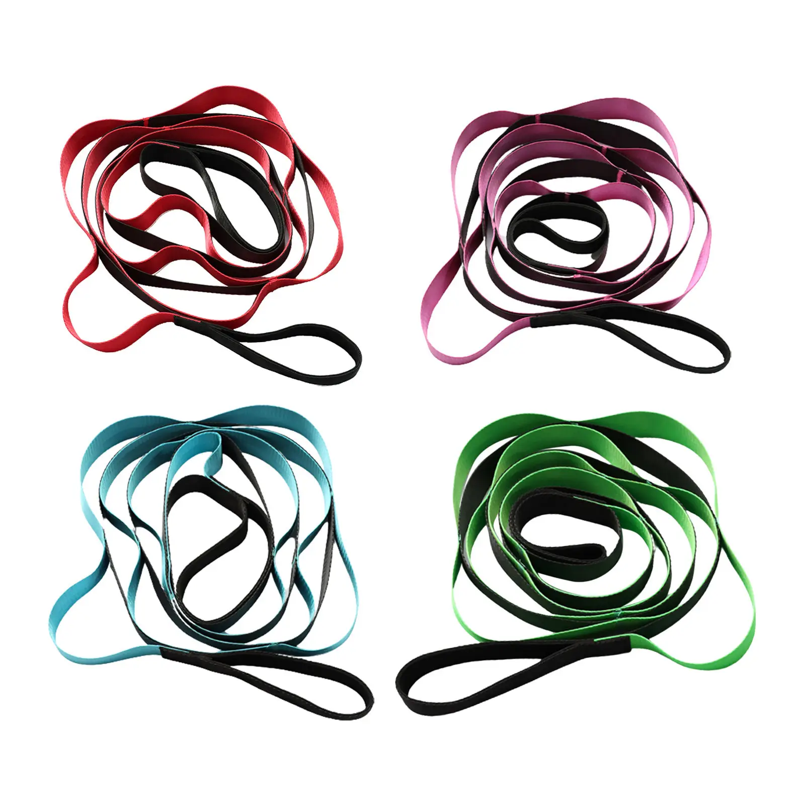 

Stretching Strap - 12 Loops Non-Elastic Stretch Strap, Perfect Home Workout Stretching Out Strap for Yoga, Pilates, Dance