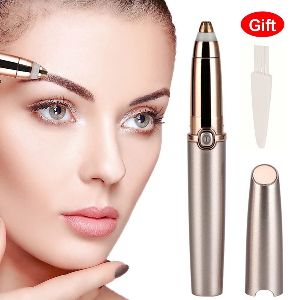 

Electric Eyebrow Trimmer Pen Makeup Painless Face Eyebrow Epilator Mini Shaver Razors Portable Facial Hair Remover for Women