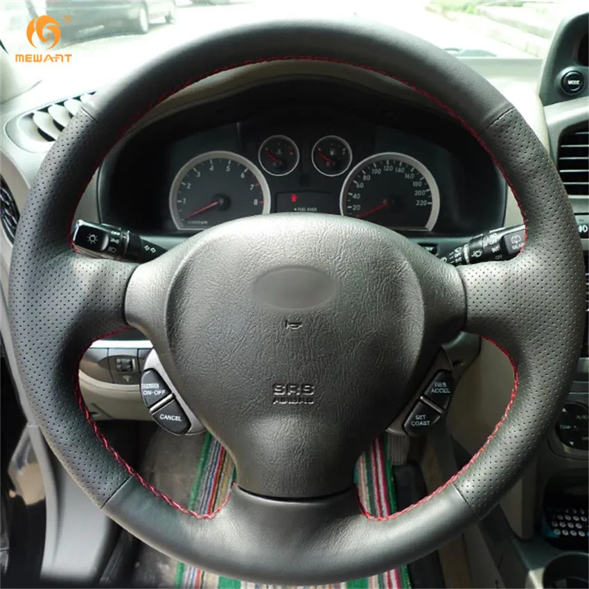 MEWANT Black Artificial Leather Car Steering Wheel Cover for Old Hyundai Santa Fe Interior Accessories Parts | Автомобили и