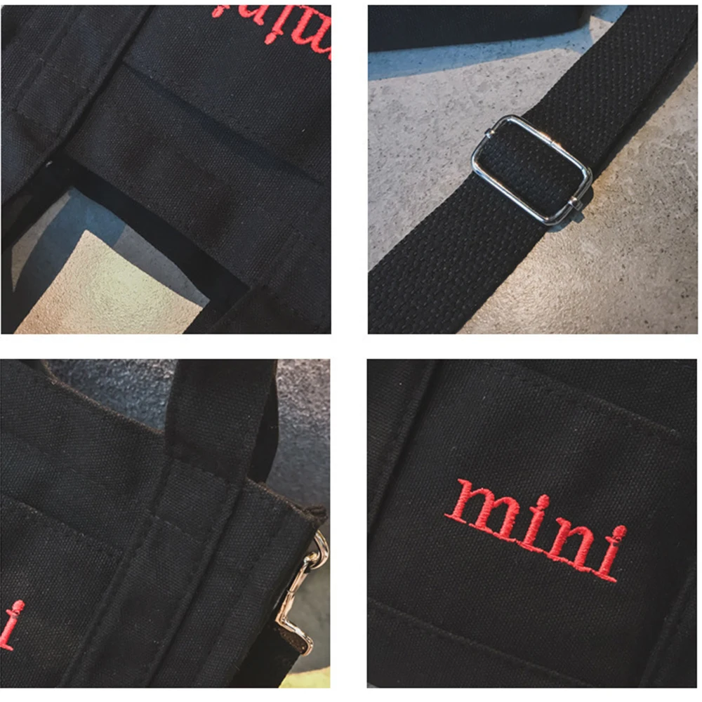 Женская холщовая сумка-мессенджер маленькая квадратная сумка через плечо с