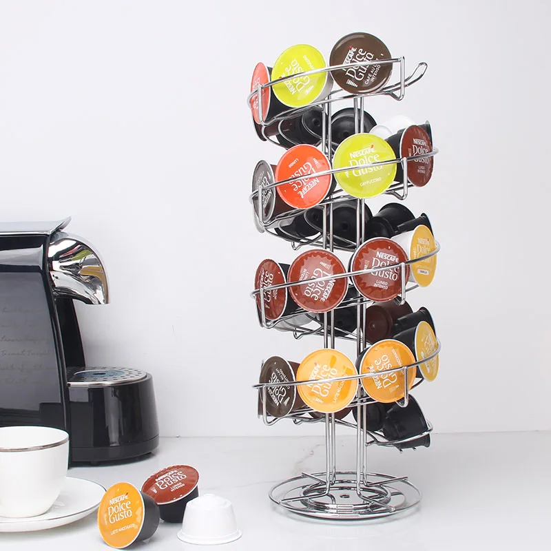 

Nespresso Coffee Pods Holder Rotating Rack Coffee Capsule Stand Dolce Gusto estructura Shelve Organization Holder estante cafe