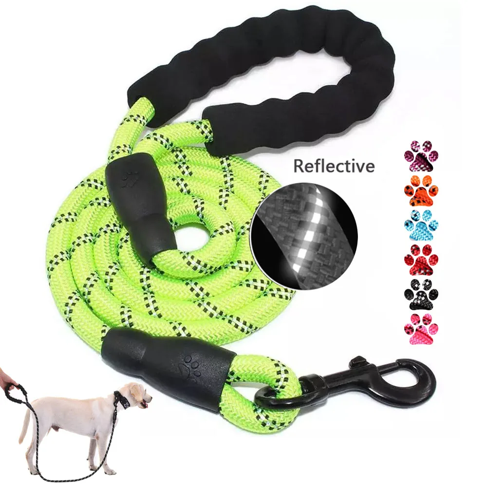 

Pet Leash Reflective Strong Dog Leash 1.5M Long with Comfortable Padded Handle Heavy Duty Training Nylon Rope Leashes for A Dog