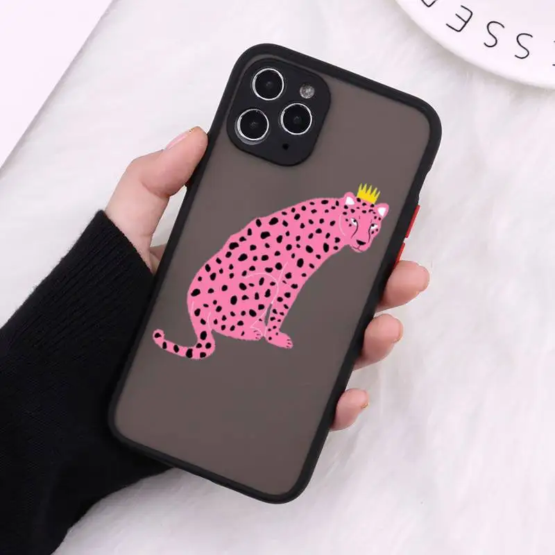 

Leopard Phone Case Matte Transparent For iPhone 12 Mini 11 Pro XR XS Max 7 8 Plus