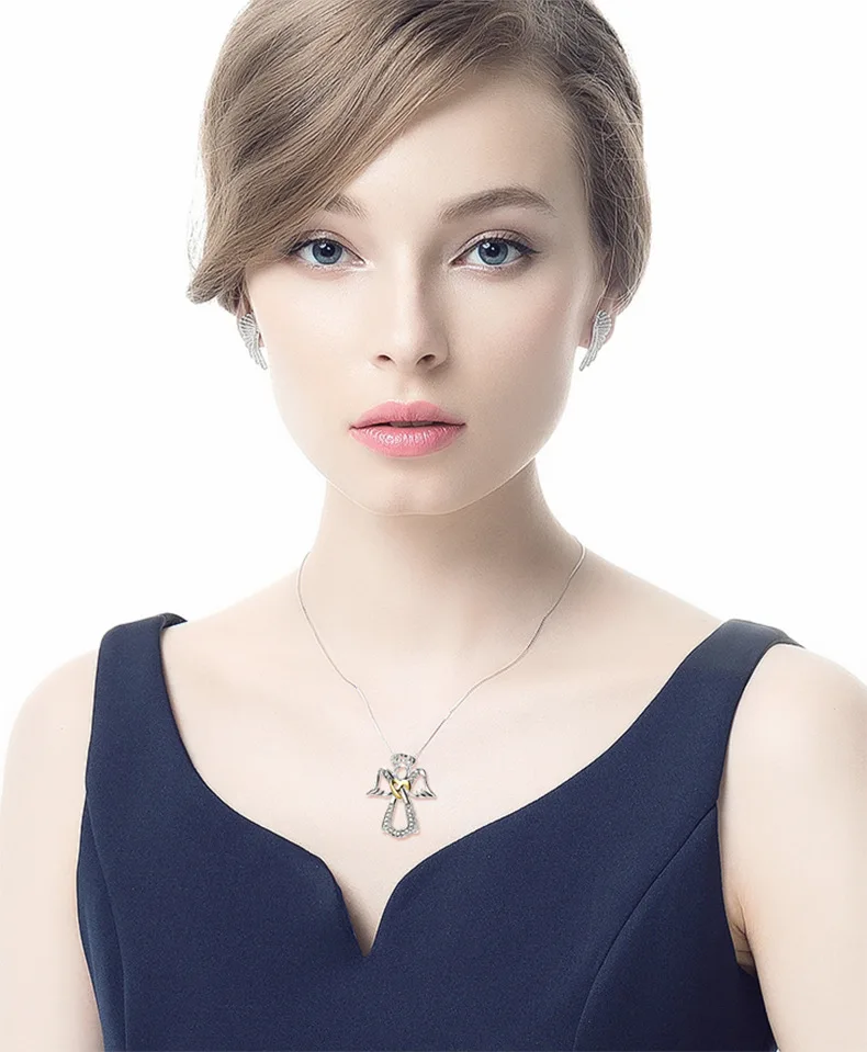 Ожерелье с подвеской в виде хрустального ангела изысканное ювелирное изделие