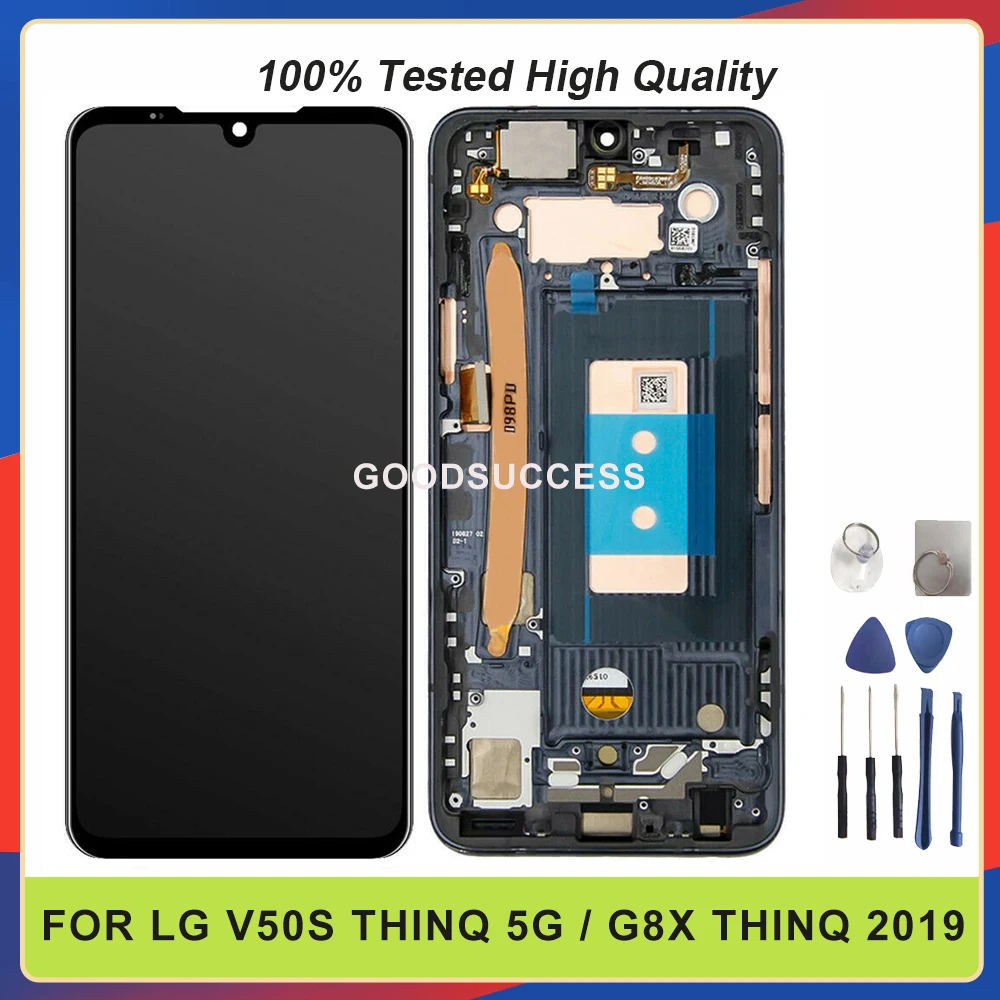 

Оригинальный тонкий ЖК-дисплей для LG V50S, тонкий дисплей для LG G8X THINQ 2019 G850, тонкий дисплей LMG850EMW с рамкой