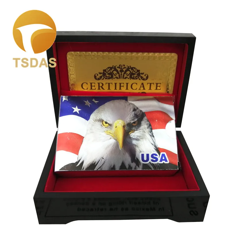 24k позолоченные цветные золотые водонепроницаемые игральные карты с рисунком