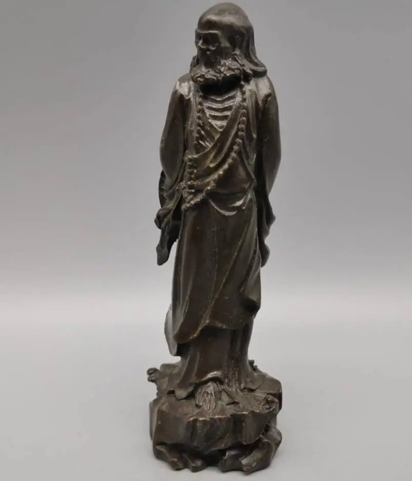 

China brass Bodhidharma Buddha small crafts statue