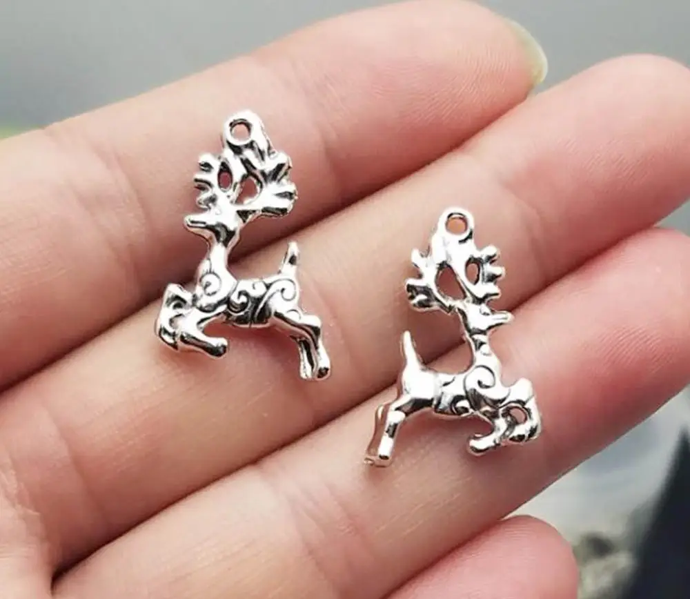 

20pcs/lot--16x22mm, Antique silver plated Christmas deer charms,DIY supplies,Jewelry accessories