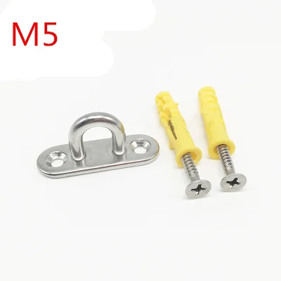 M5 Contains screws 6 шт. Овальный u-образный крюк из нержавеющей стали для автомобиля, подъемный крюк, потолочные вентиляторы/мешки с песком/гамаки/диван для отдыха, фиксированный крюк - Цвет: M5 Contains screws