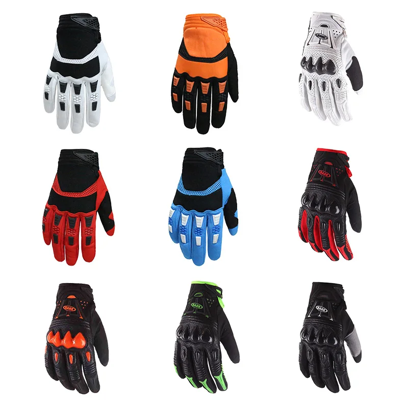 

Winter Carbon Fiber Protective Shell Men'S Long Finger Motorcycle Rider Racing Gloves Bicycle Road Cycle Gloves Accessories
