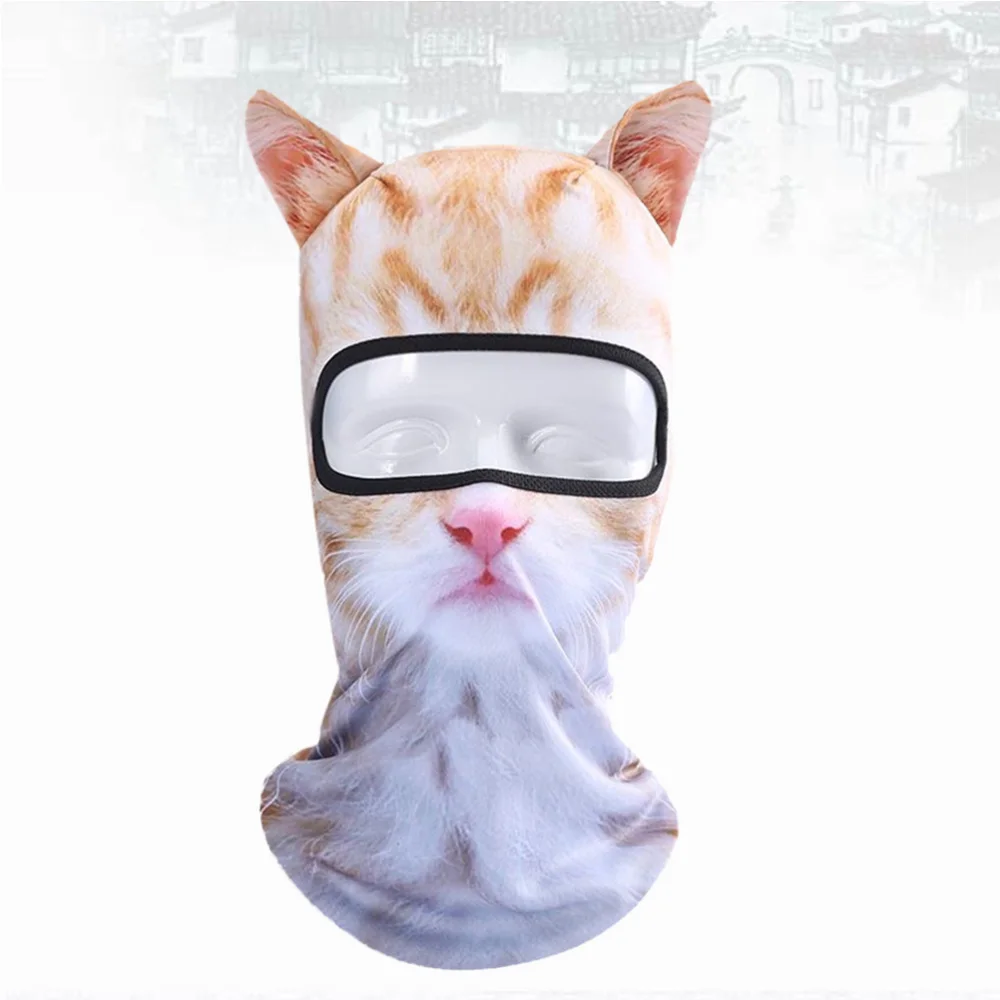 

3D Simulated Animal Outdoor Headgear Sports Cycling UV Protection Windproof Elasticity Mask (Orange Cat)
