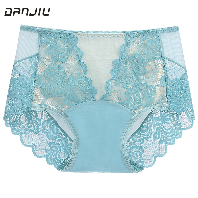 

New Women Sexy Lace Cotton Elasticity Underwear Middle Waist Hollow Luxury Style Breathable Panties Breifs Calcinha Lingerie
