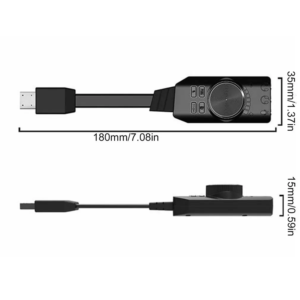 Внешняя звуковая карта USB стерео микрофон динамик гарнитура аудиоразъем кабель 3