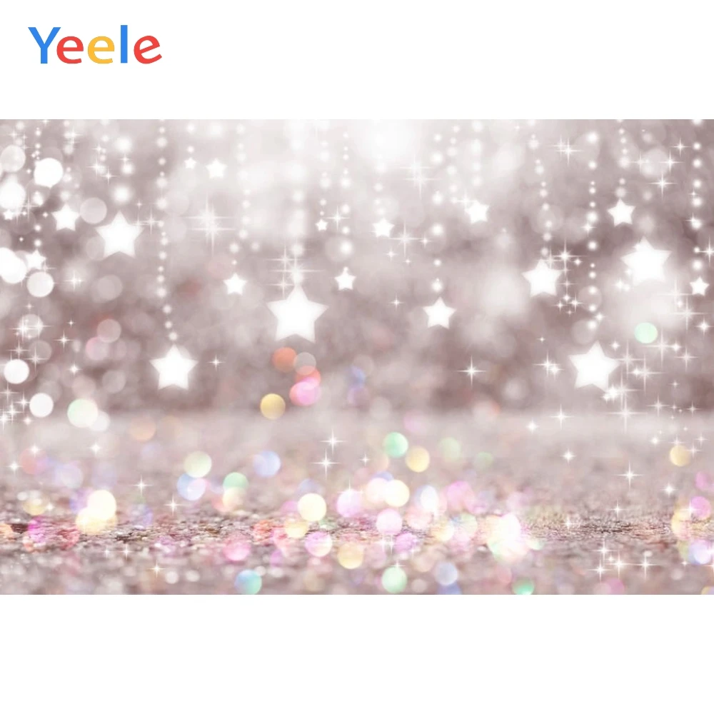 Розовый Золотой синий градиентный в горошек светлый боке фон для новогодней