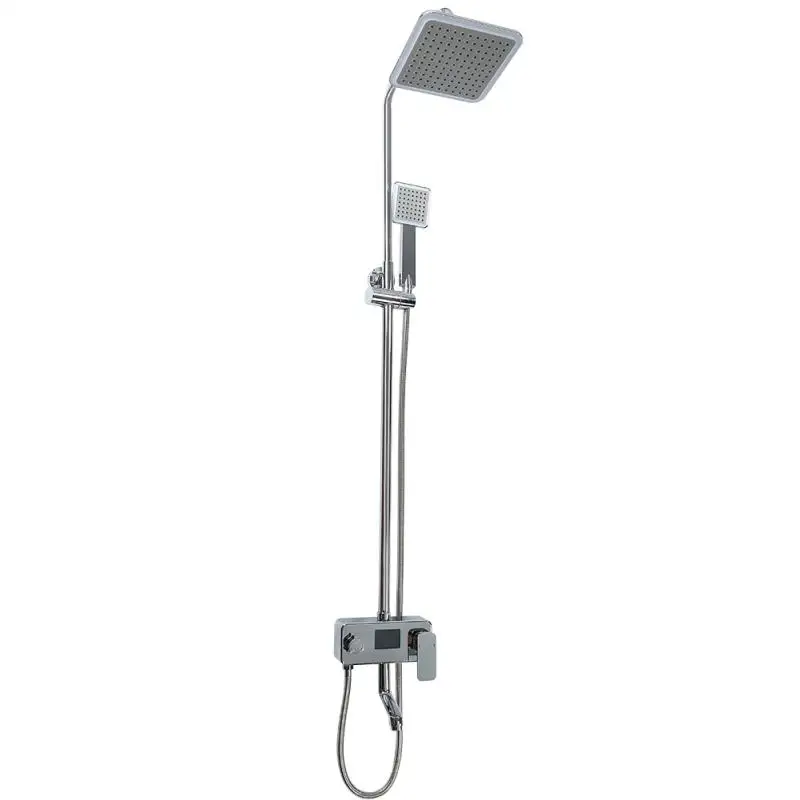 

Black LED Light Shower Faucet Bathroom SPA Massage Jet Shower Column System Waterfall Rain Shower Panel Bidet Sprayer Tap HWC
