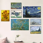 Знаменитый Ван Гог художник звездное небо картина маслом принтом в виде цветов подсолнуха на холсте постеры Настенная картина для украшения гостиной