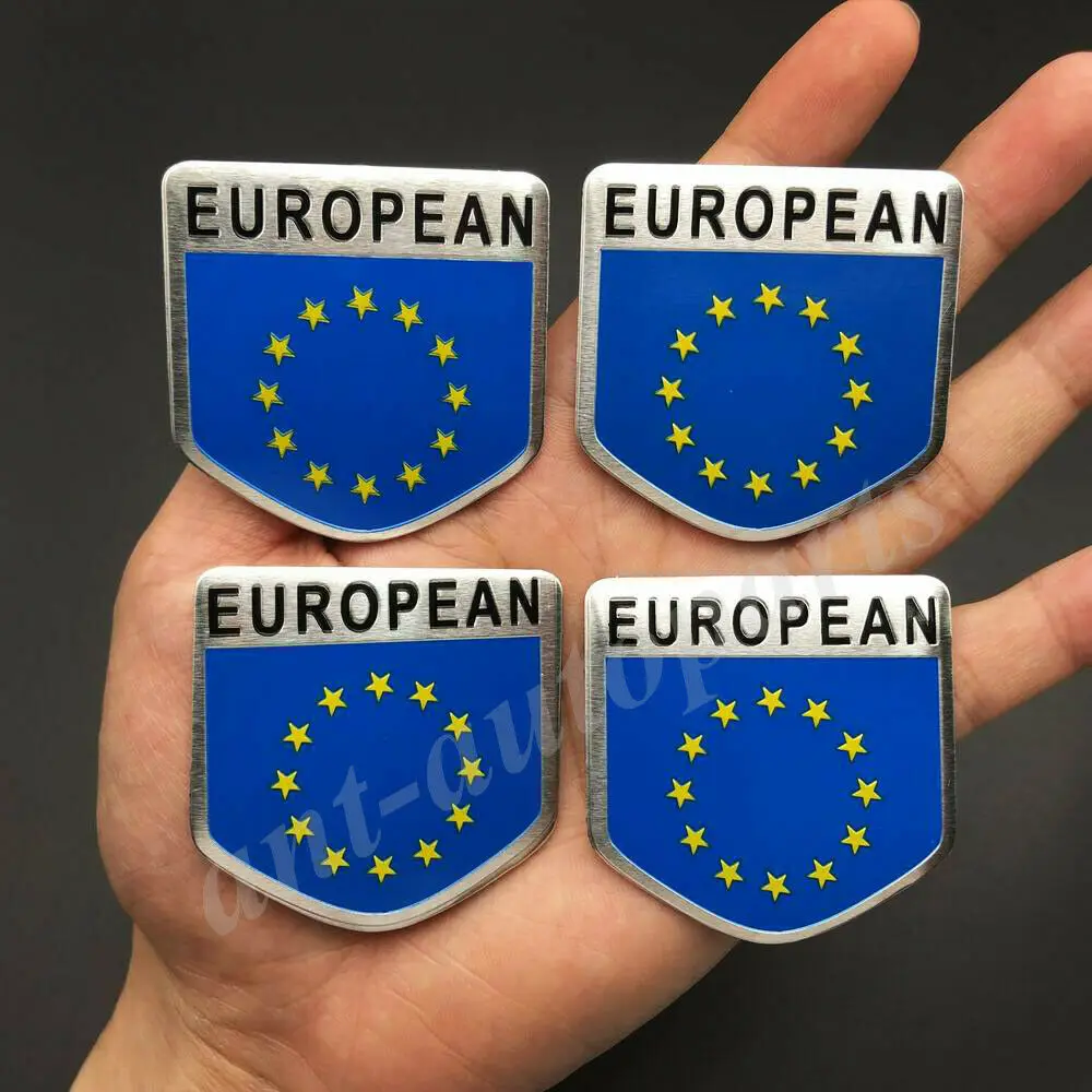 

4x EU European Union Flag Shield Car Emblem Badge Motorcycle Sticker Fairing