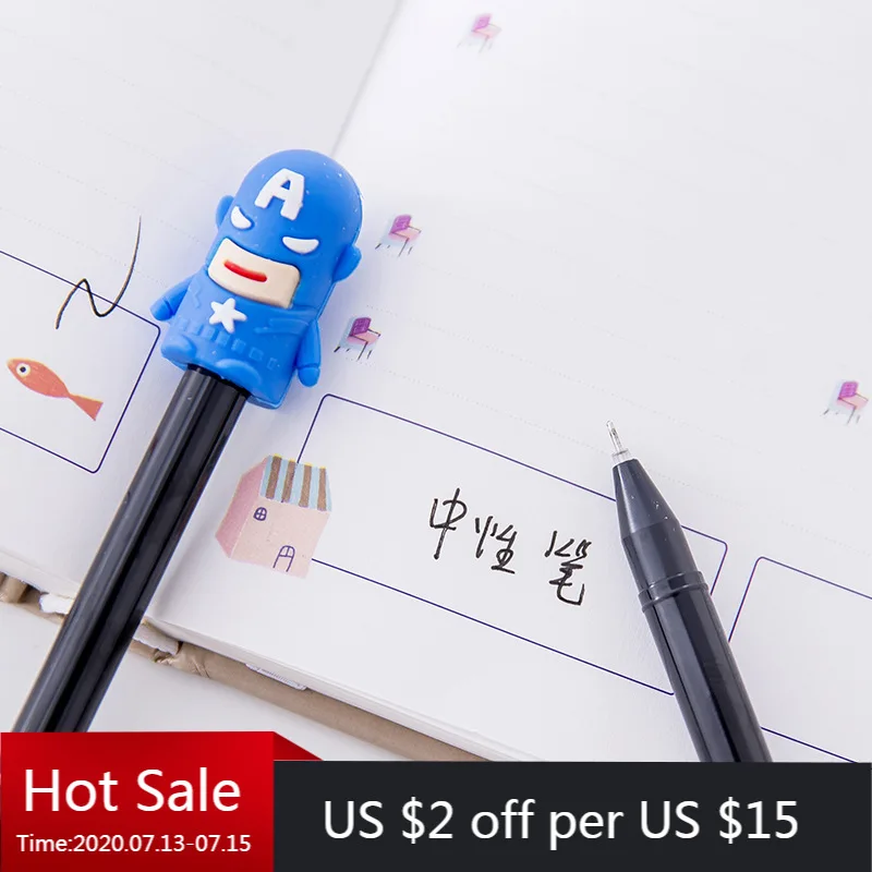 Гелевая ручка с героями мультфильмов 24 шт. полный шприц канцелярские