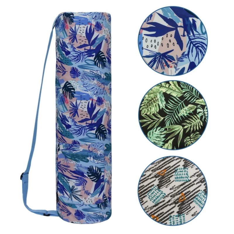 

Home Indoor Yoga Mat Storage Bag Printed Zipper Drawstring Bags Carrier Organization Tool With Small Pocket Fashion 2021