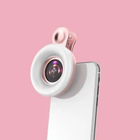 15x macro hd camera lens mobile phone lens led selfie ring flash lamp ring clip fill light universal for iphone android phone