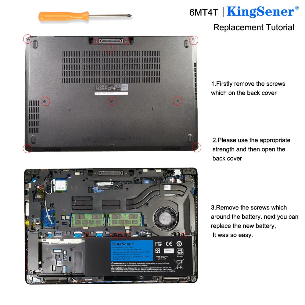 KingSener 6MT4T ноутбук Батарея для Dell Latitude E5470 E5570 Тетрадь 15," M3510 7V69Y TXF9M 79VRK 07V69Y 7,6 V 62WH