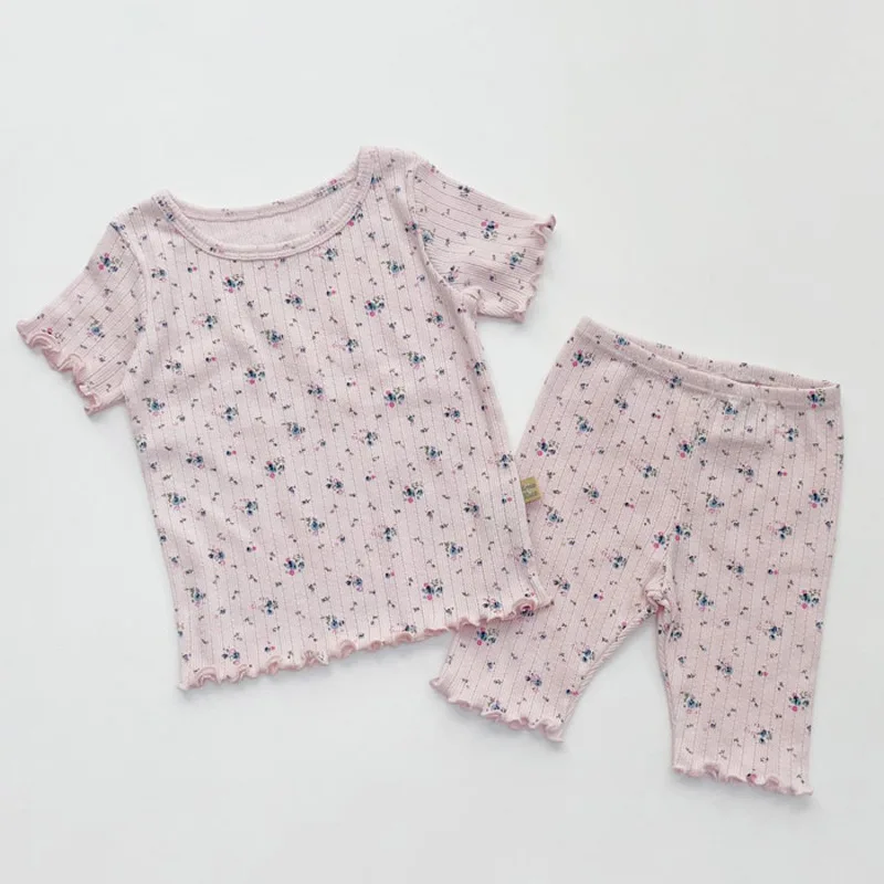 Engepapa-ropa de manga corta y pantal&oacute;n para beb&eacute;, ropa bonita Floral para el hogar, 2 uds., para exteriores, novedad de verano 2021-3
