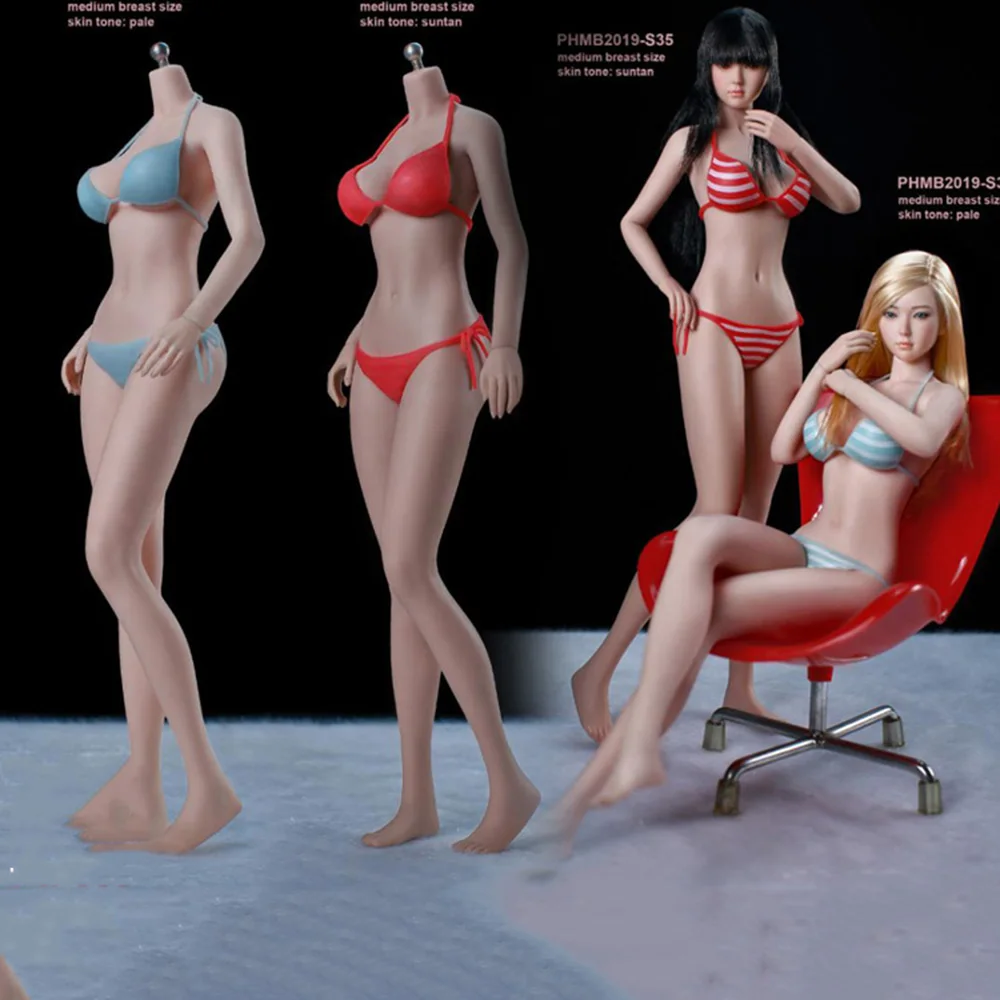In Stock TBLeague S34 S35 1/6 Girl Female Head Sculpt Body Bikini Set Whole Action Figures Collections For Fans Gifts | Игрушки и хобби
