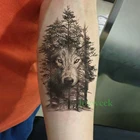 Водостойкая временная татуировка наклейки ворона Тигр Ганеша волк лес тату наклейки флэш-тату поддельные татуировки для женщин мужчин 7