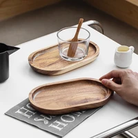 japanese acacia wooden tray tableware living room household wooden wooden oval tea tray fruit dessert dessert cake tray