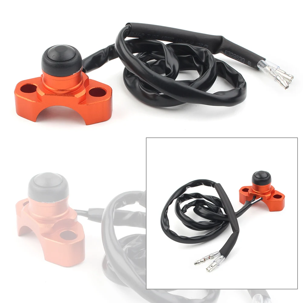 Orange Universal CNC Engine Stop Start Kill Switch Button For Most Dirt Bike Quad ATV Motorcycle with 22mm Handlebar