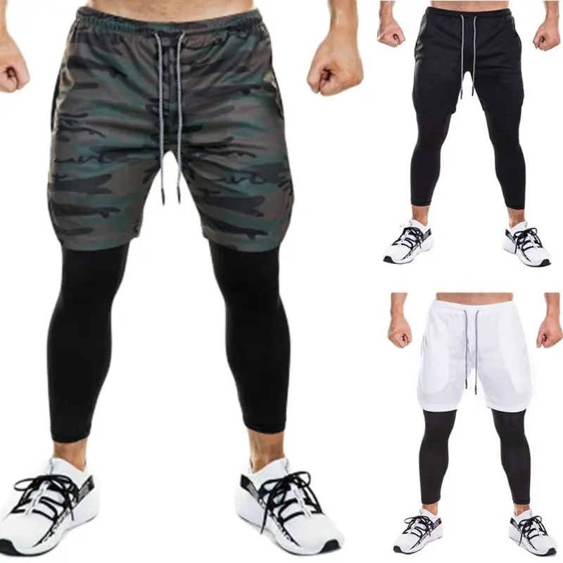 

Мужские спортивные штаны для бега 2 в 1, шорты для баскетбола, компрессионные колготки для тренировок, быстросохнущие леггинсы для спортзала...