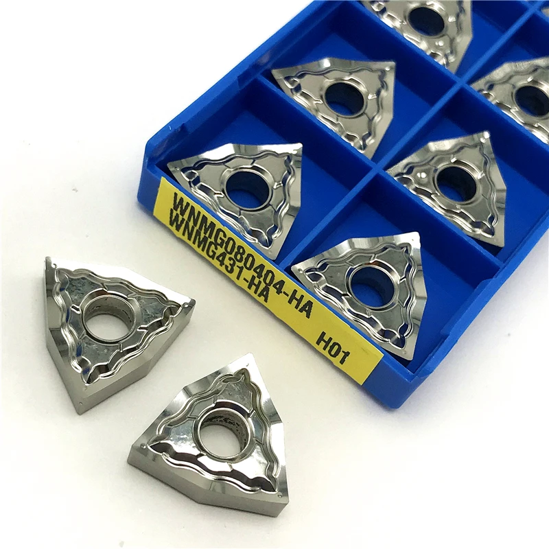 

10Pcs WNMG080402 WNMG080404 WNMG080408 HA H01 Carbide Inserts WNMG 080402/080404 External Turning CNC Lathe Tool For Aluminum