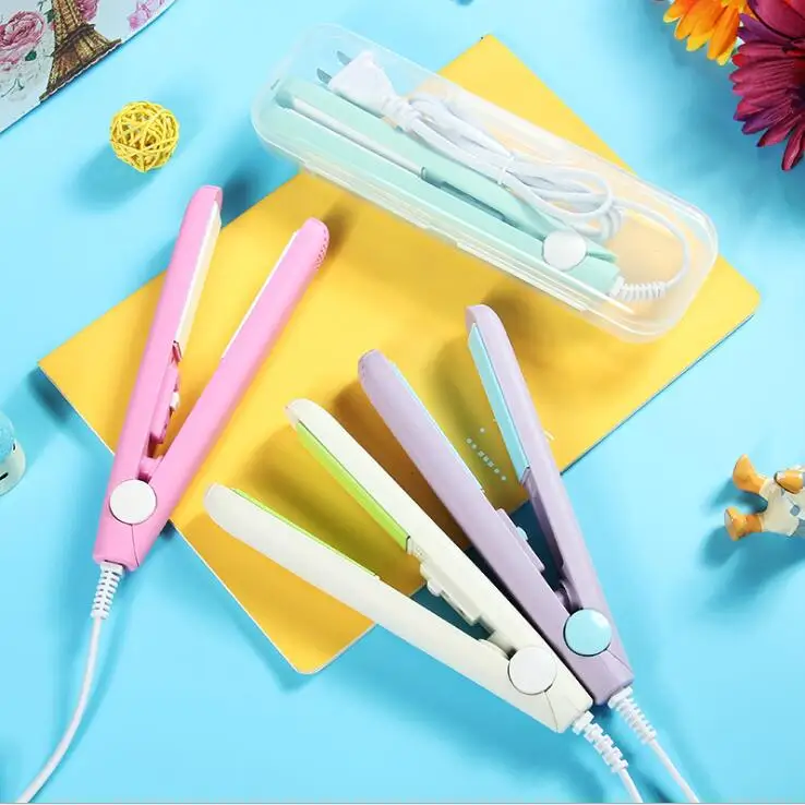 Мини-выпрямитель для волос Розовый Керамический выпрямитель гофрированная