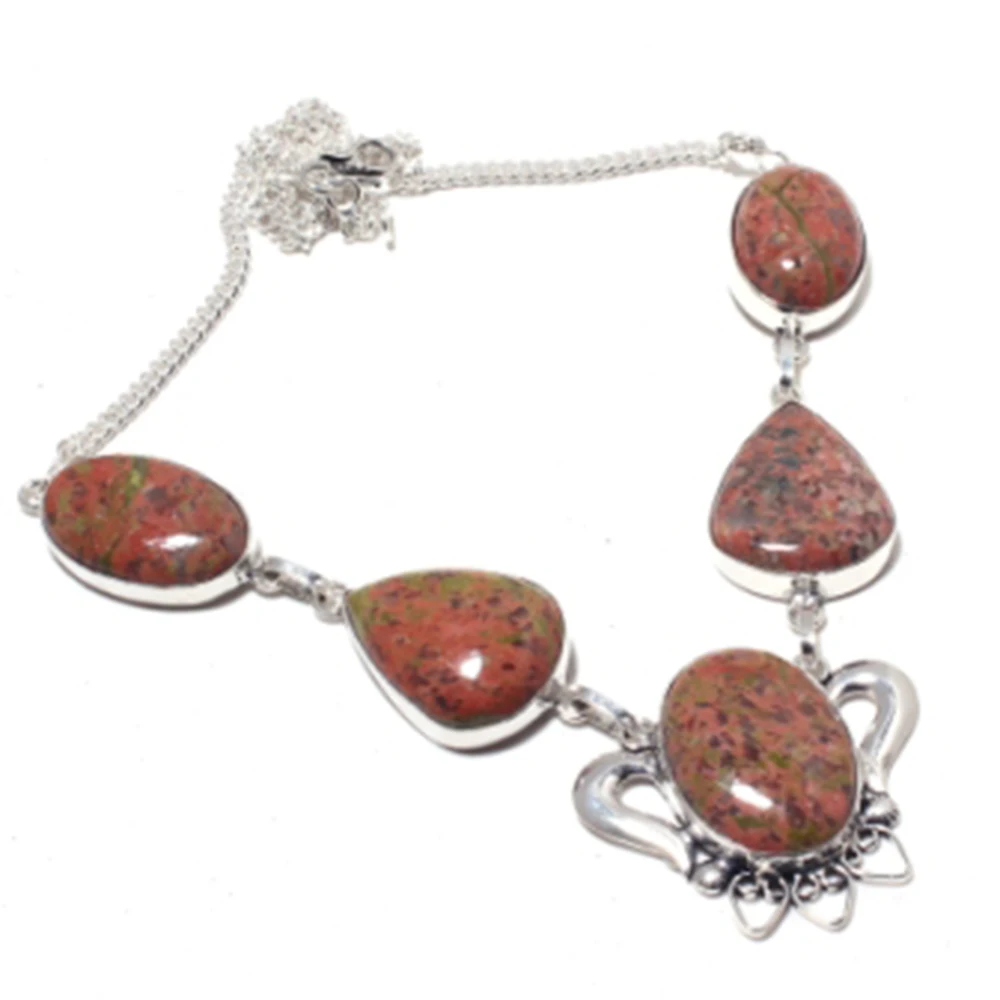 

Unkite Necklace Silver Overlay over Copper, 52.1 cm ,N4462