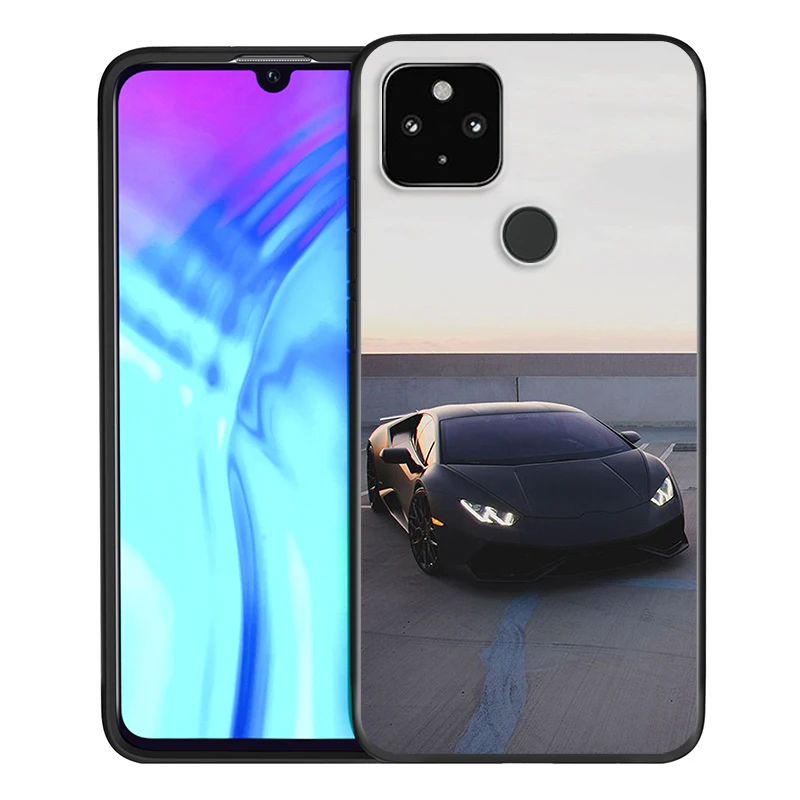 

The sport car lamp Shockproof Cover for Google Pixel 5 4 4a XL 5G Black TPU Soft Phone Case