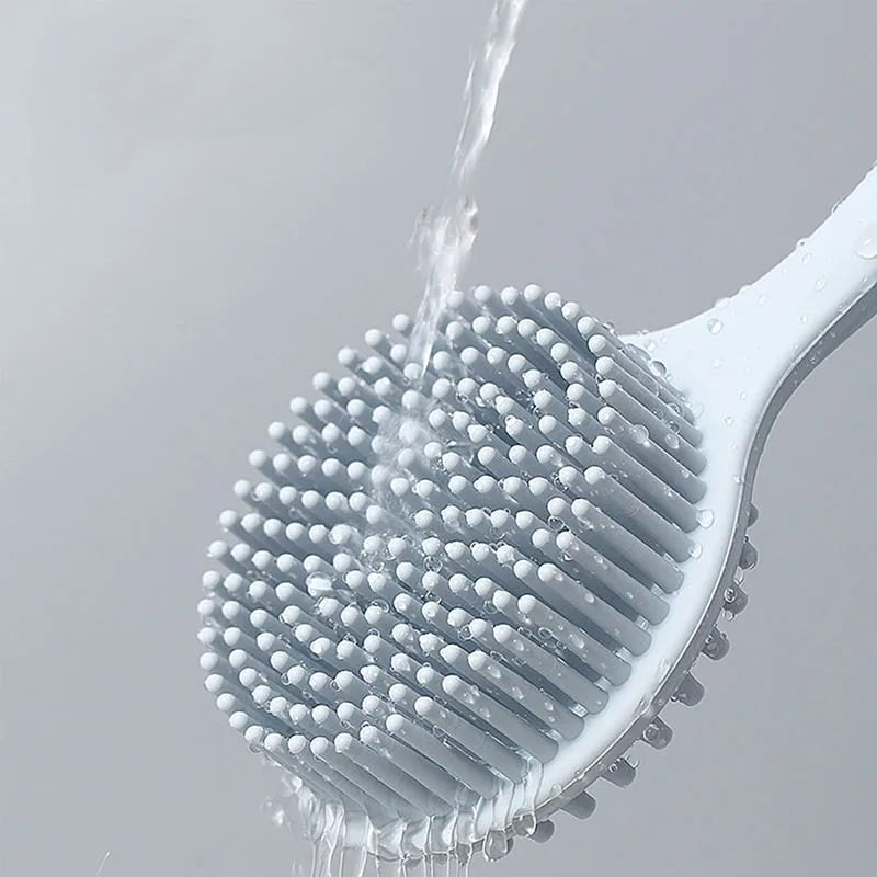

Multifunctional Silicone Brush Body Long Handle Double-Sided Bath Shower Brush Back Massage Exfoliation Wisp Body Scrub Brush
