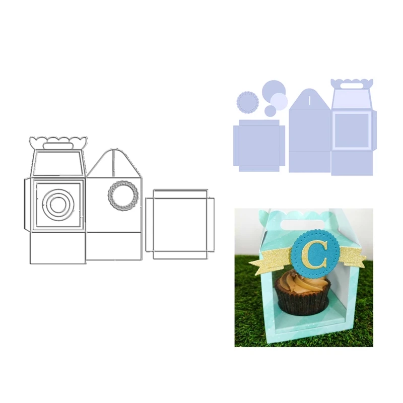 

Новинка 2021, 3D металлические Вырубные штампы для кексов, коробок, аксессуары для скрапбукинга, вырезанная рамка для тиснения, набор для вырез...