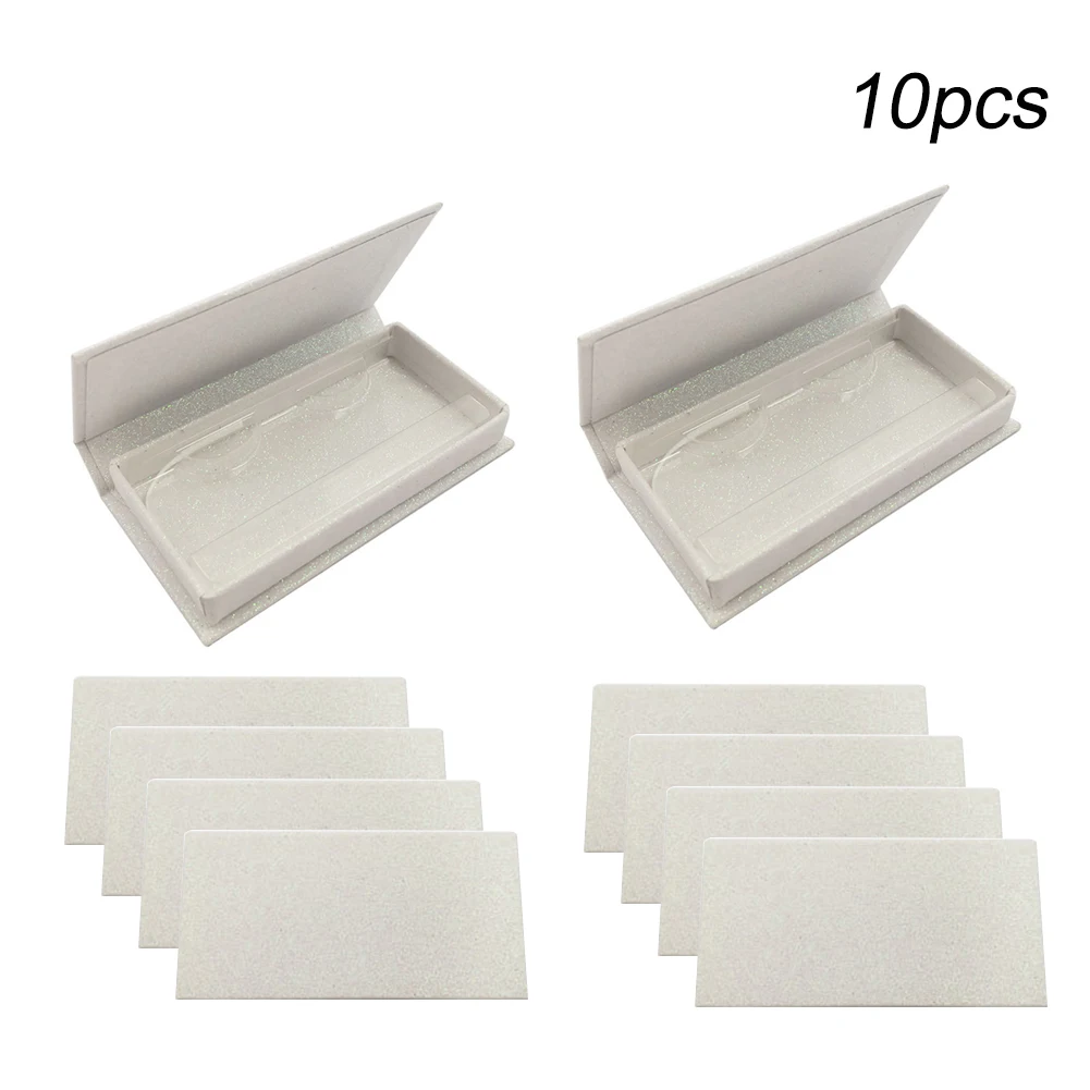 

10pcs Accessory Gift Lightweight Travel Empty Box Makeup Organizer Home Glitter Paper Packing Eyelash Storage Case Portable