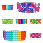 Женская Мягкая холщовая сумка на молнии с принтом в виде пузырьков для школы, чехол для хранения канцелярских принадлежностей для мальчиков и девочек